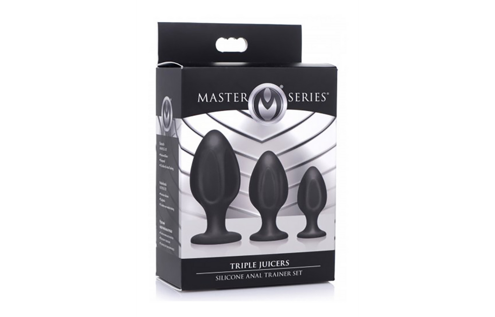Triple Juicers 8 cm - Silicone Anal Trainer Set Black