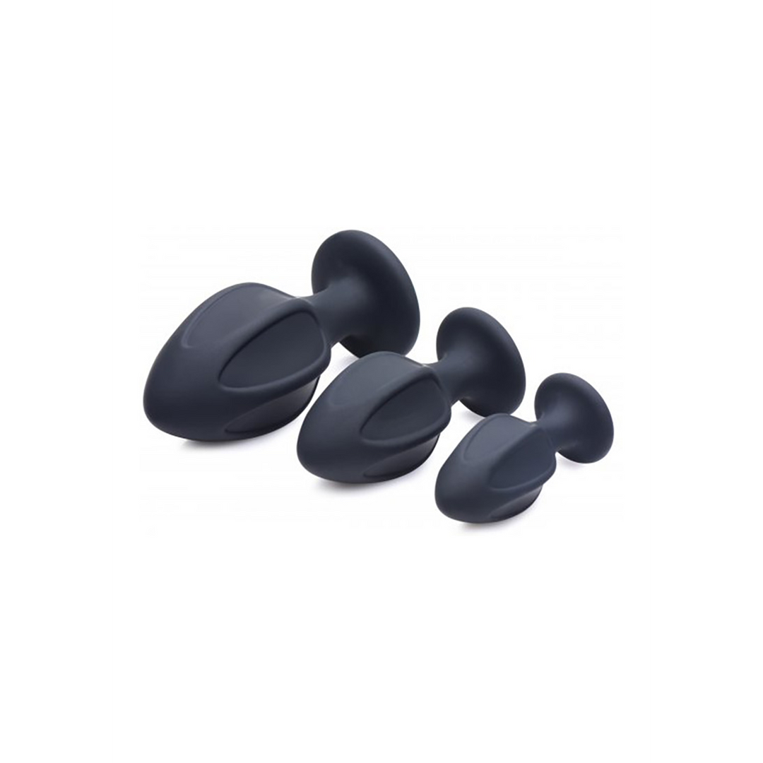 Triple Juicers 8 cm - Silicone Anal Trainer Set Black