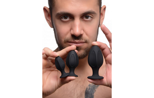 Triple Juicers 8 cm – Silikon-Anal-Trainingsset Schwarz