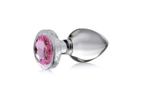 Pink Gemstone Glass Anal Plug Large 9.9 cm – Shine & Pleasure