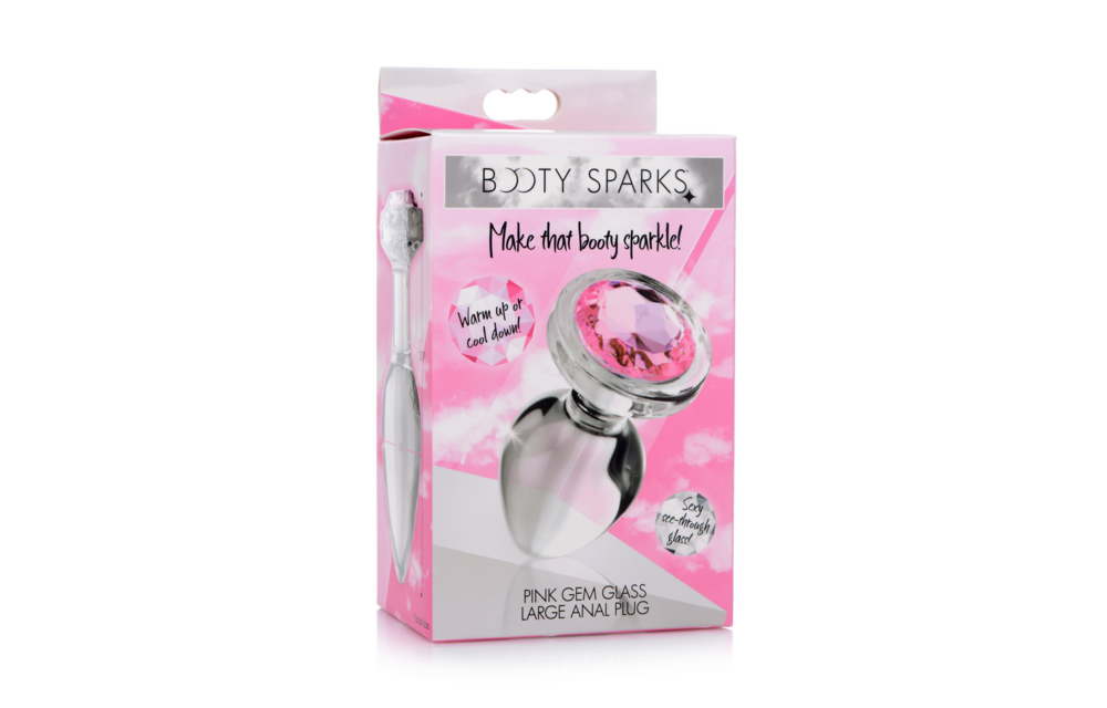 Roze Edelsteen Glas Anaal Plug Groot 9,9 cm – Glans & Genot