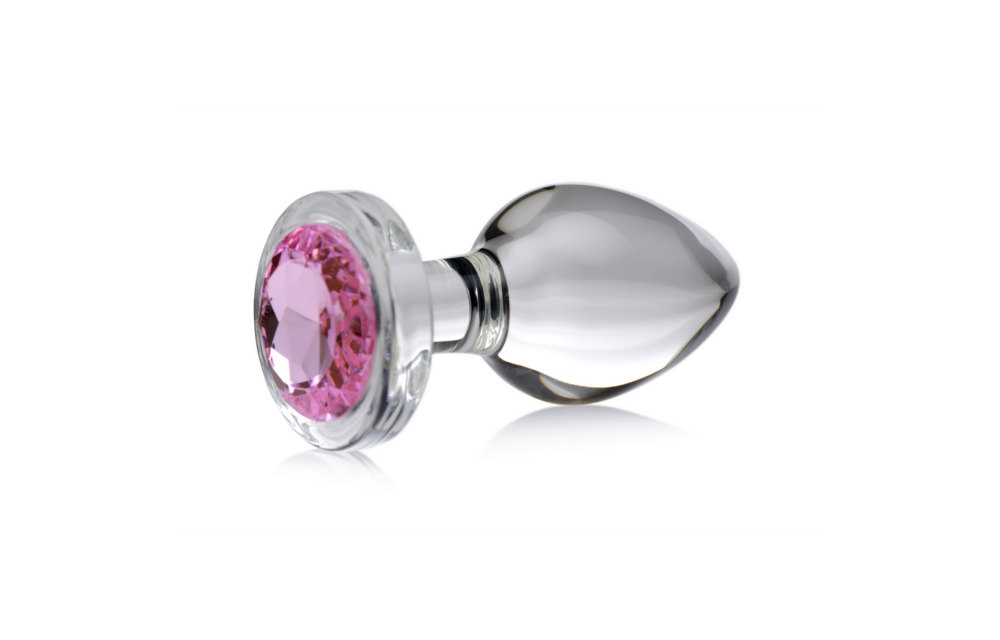 Pink Gemstone Glass Anal Plug Large 9.9 cm – Shine & Pleasure