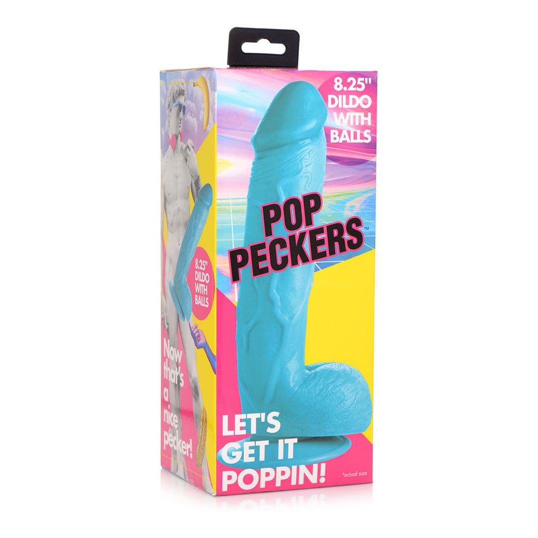 POP - Dildo met ballen 22,8 cm | Stevig, flexibel & realistisch