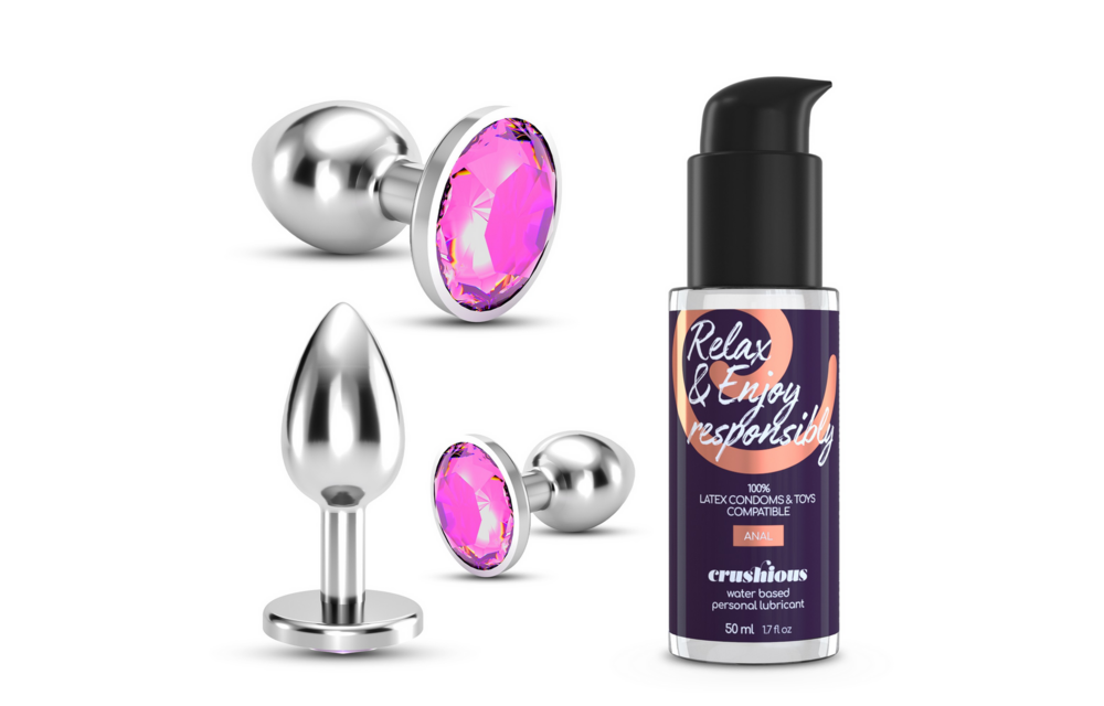 Bijou Anal Wet Train Trio 8,5 cm – Luxuriöse rosa Juwelenplugs