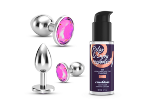 Bijou Anal Wet Train Trio 8,5 cm – Luxuriöse rosa Juwelenplugs