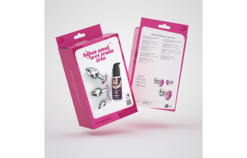 Bijou Anal Wet Train Trio 8,5 cm – Luxuriöse rosa Juwelenplugs
