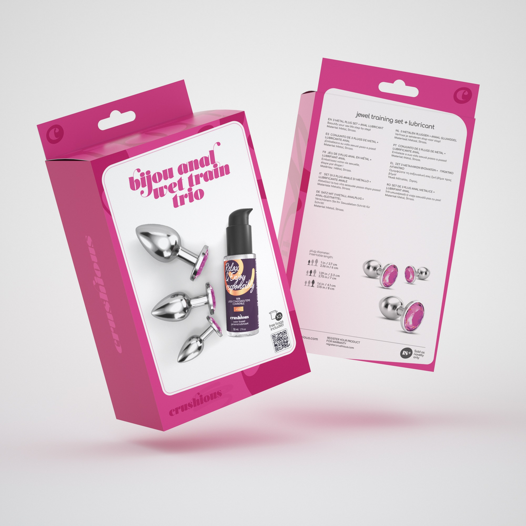 Bijou Anal Wet Train Trio 8,5 cm – Luxuriöse rosa Juwelenplugs