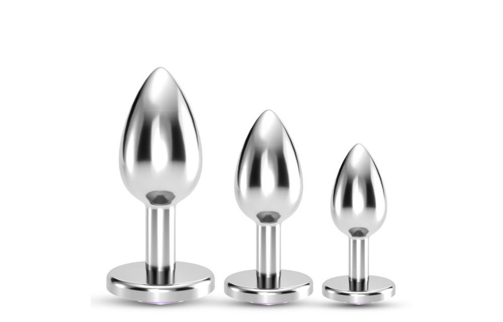 Bijou Anal Wet Train Trio 8,5 cm – Luxuriöse rosa Juwelenplugs