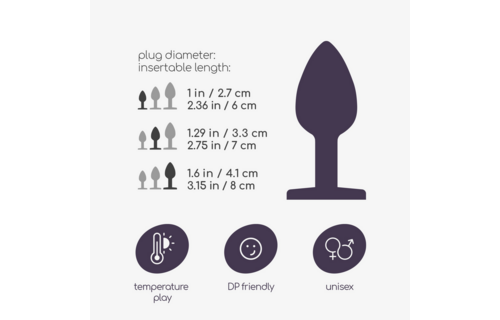 Bijou Anal Wet Train Trio 8,5 cm – Luxuriöse rosa Juwelenplugs