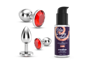 Bijou Anal Wet Train Trio 8.5 cm - Luxury Red Plug Set