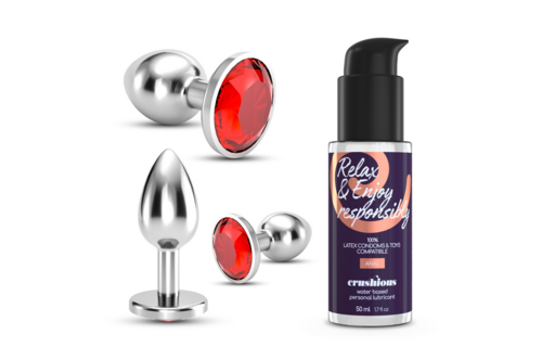 Bijou Anaal Wet Train Trio 8,5 cm - Luxe Rood Plug Set