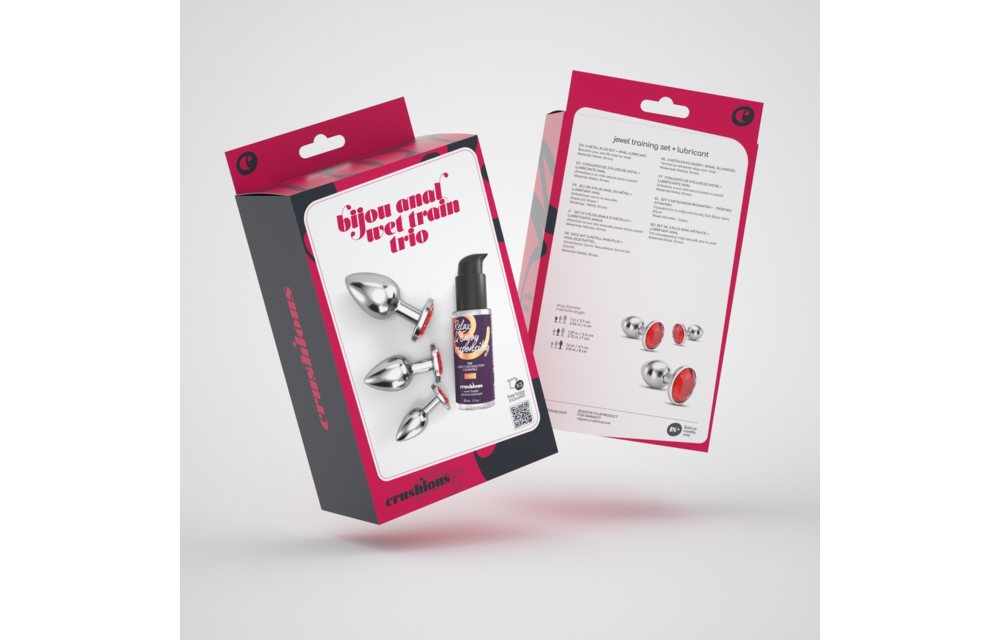 Bijou Anal Wet Train Trio 8,5 cm – Luxuriöses rotes Plug-Set