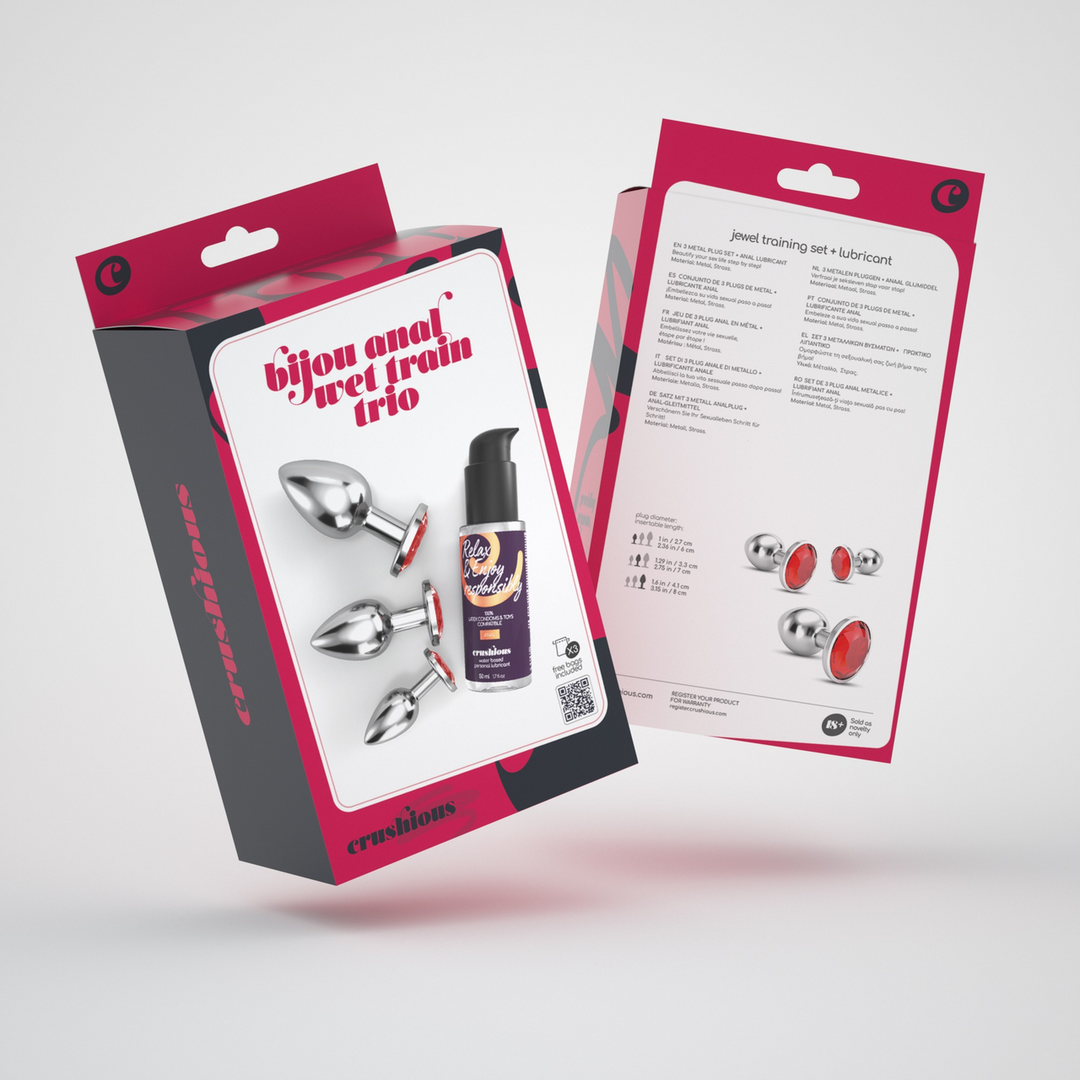 Bijou Anal Wet Train Trio 8,5 cm – Luxuriöses rotes Plug-Set