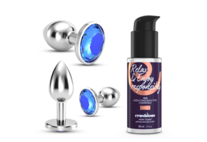 Bijou Anal Wet Train Trio 8,5 cm – Luxuriöse blaue Jewel Plugs