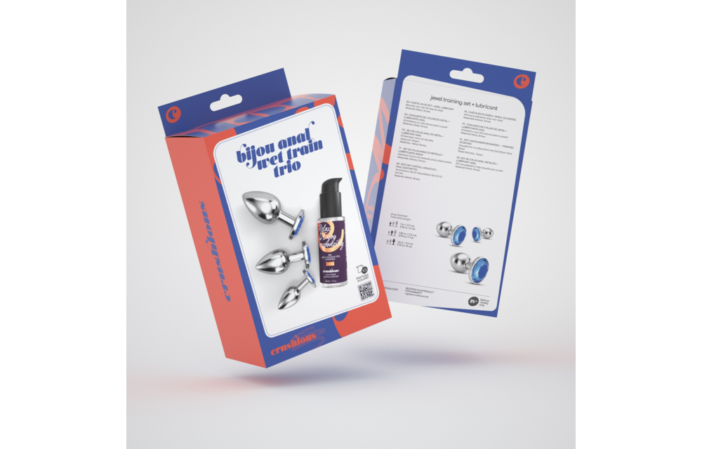 Bijou Anal Wet Train Trio 8,5 cm – Luxuriöse blaue Jewel Plugs