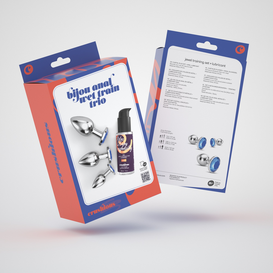 Bijou Anal Wet Train Trio 8,5 cm – Luxuriöse blaue Jewel Plugs