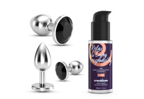 Bijou Anal Wet Train Trio 8.5 cm - Luxury Black Jewel Plugs