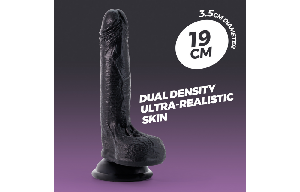 Inviktus Liquid Silicone Dildo Black 19 cm – Ultra-realistic
