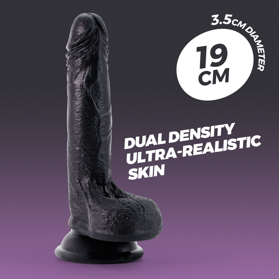 Inviktus Flüssiger Silikondildo Schwarz 19 cm – Ultrarealistisch
