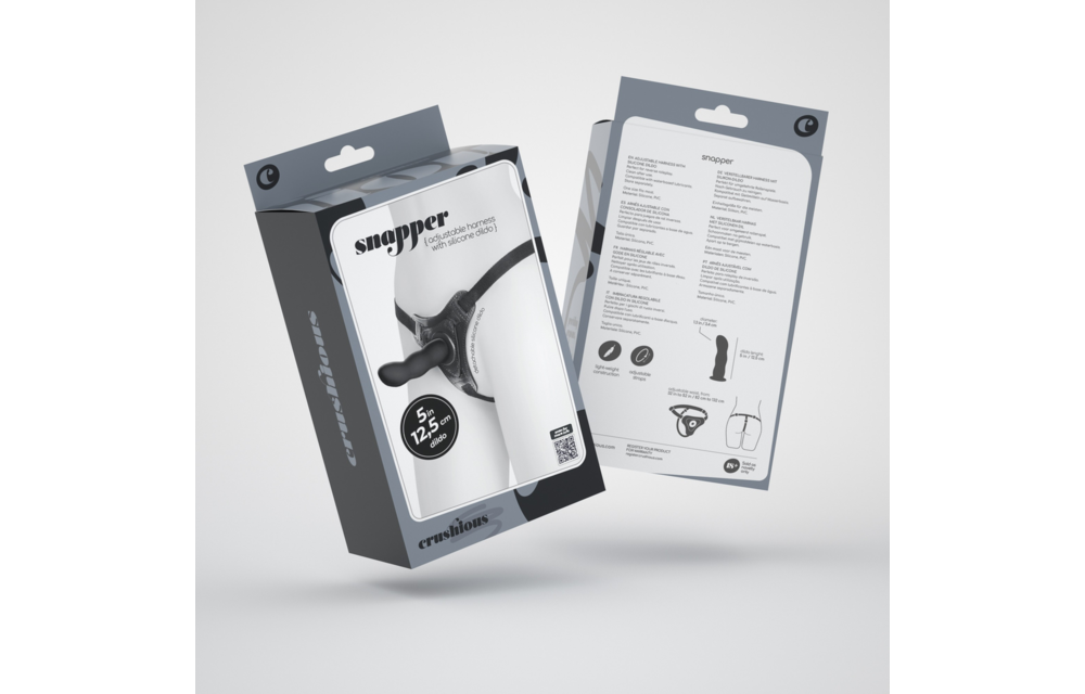 Snapper Strap-On Harnas 11,5 cm Zwart - Intens & Comfortabel