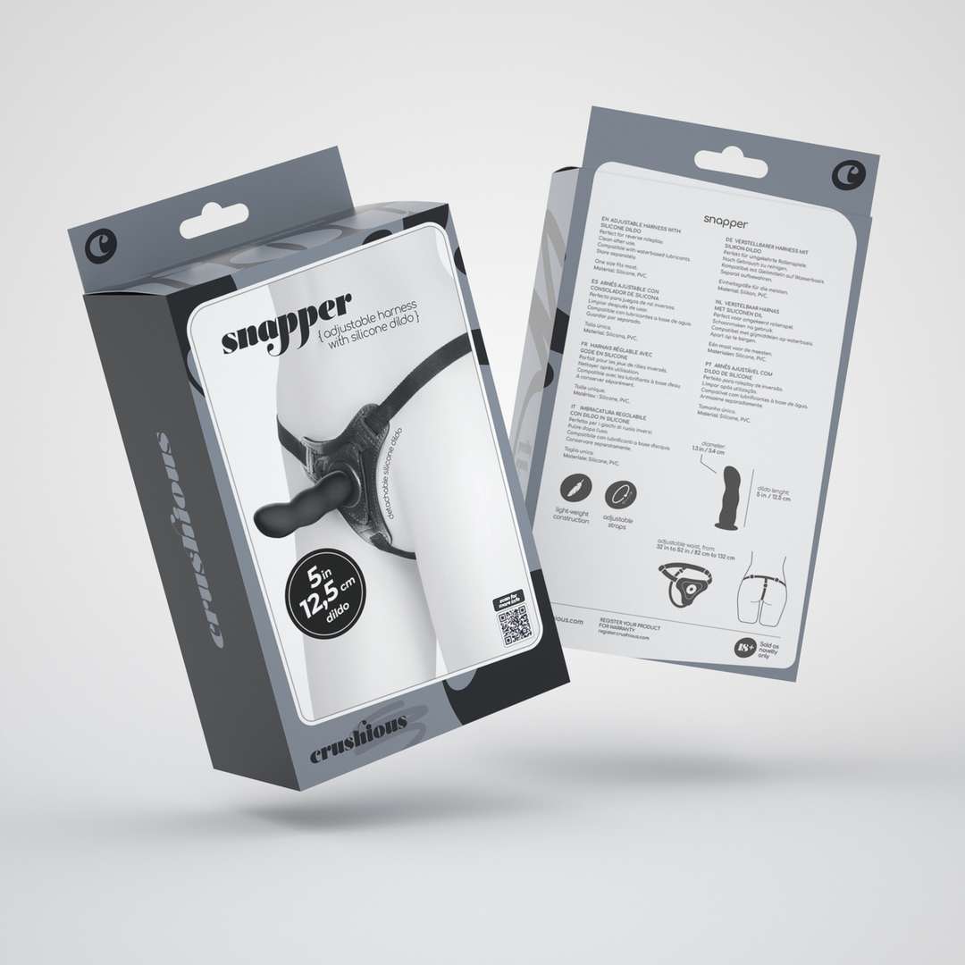 Snapper Strap-On Harnas 11,5 cm Zwart - Intens & Comfortabel