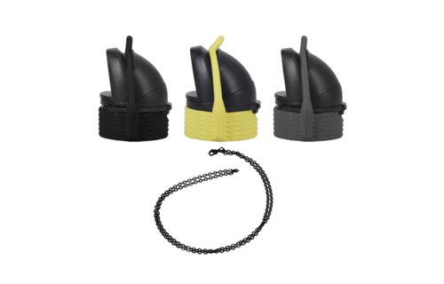EZ Top Set of 3 – Leak-proof caps black/yellow/grey