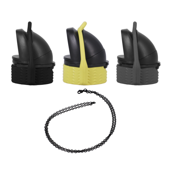 EZ Top Set of 3 – Leak-proof caps black/yellow/grey