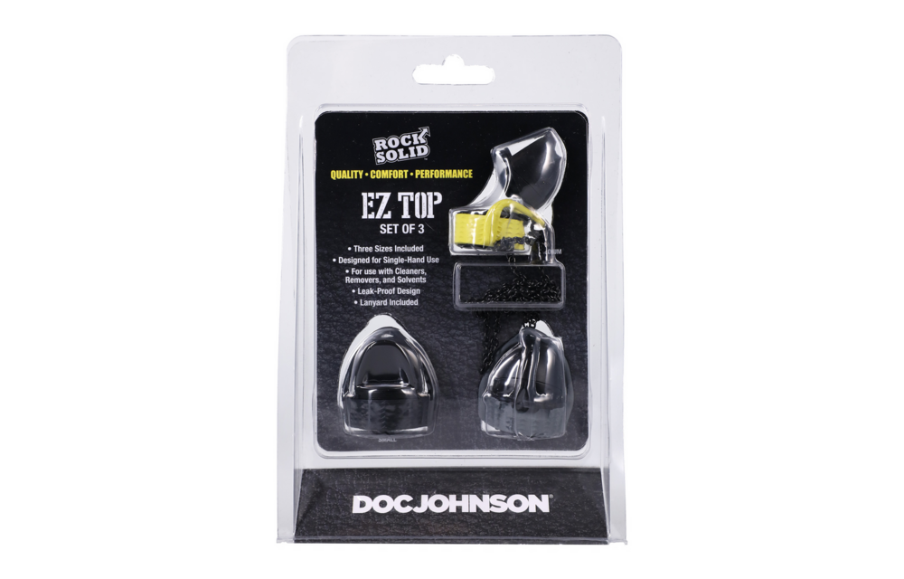 EZ Top Set of 3 – Leak-proof caps black/yellow/grey