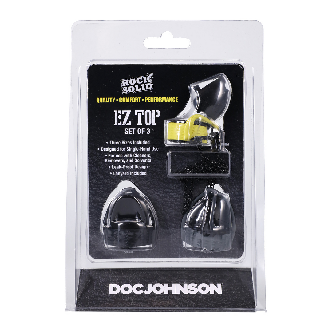 EZ Top Set of 3 – Leak-proof caps black/yellow/grey