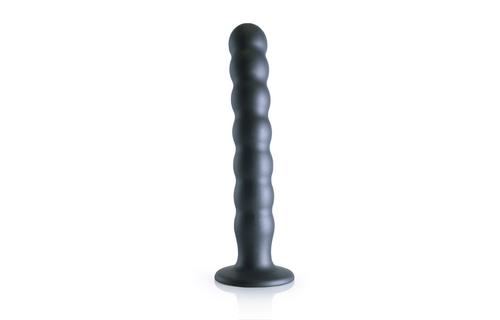 Perlen Silikon G-Punkt Dildo - 8'' / 20,5 cm - Gunmetal