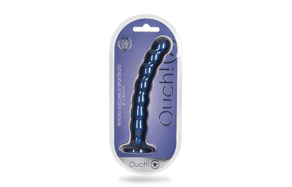 Silikon-G-Punkt-Dildo 6,2 cm Blau – Metallic & Gebobbelde