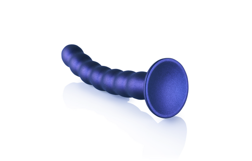 Silikon-G-Punkt-Dildo 6,2 cm Blau – Metallic & Gebobbelde