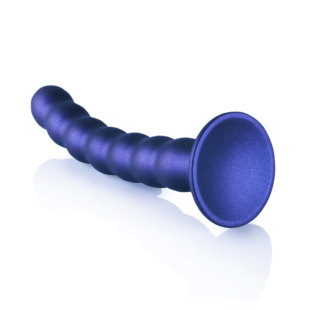 Silikon-G-Punkt-Dildo 6,2 cm Blau – Metallic & Gebobbelde