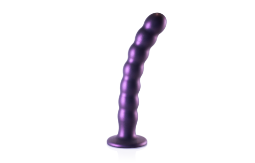 Perlen Silikon G-Punkt Dildo - 8'' / 20,5 cm - Metallisch Lila