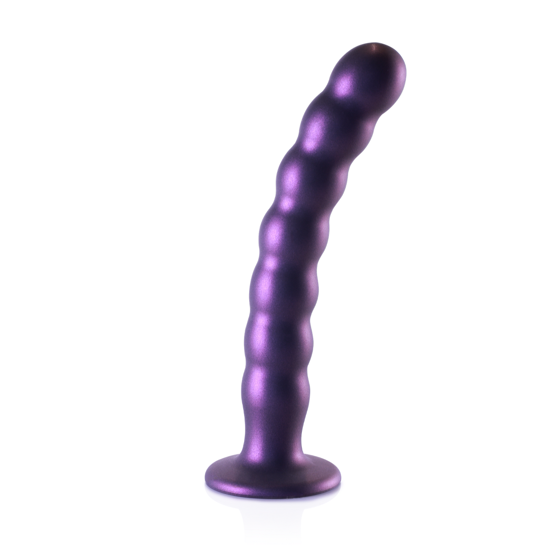 Perlen Silikon G-Punkt Dildo - 8'' / 20,5 cm - Metallisch Lila