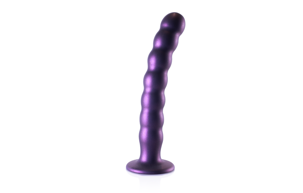 Perlen Silikon G-Punkt Dildo - 8'' / 20,5 cm - Metallisch Lila