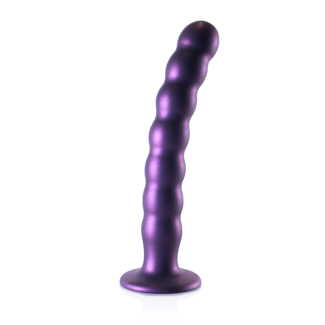 Perlen Silikon G-Punkt Dildo - 8'' / 20,5 cm - Metallisch Lila