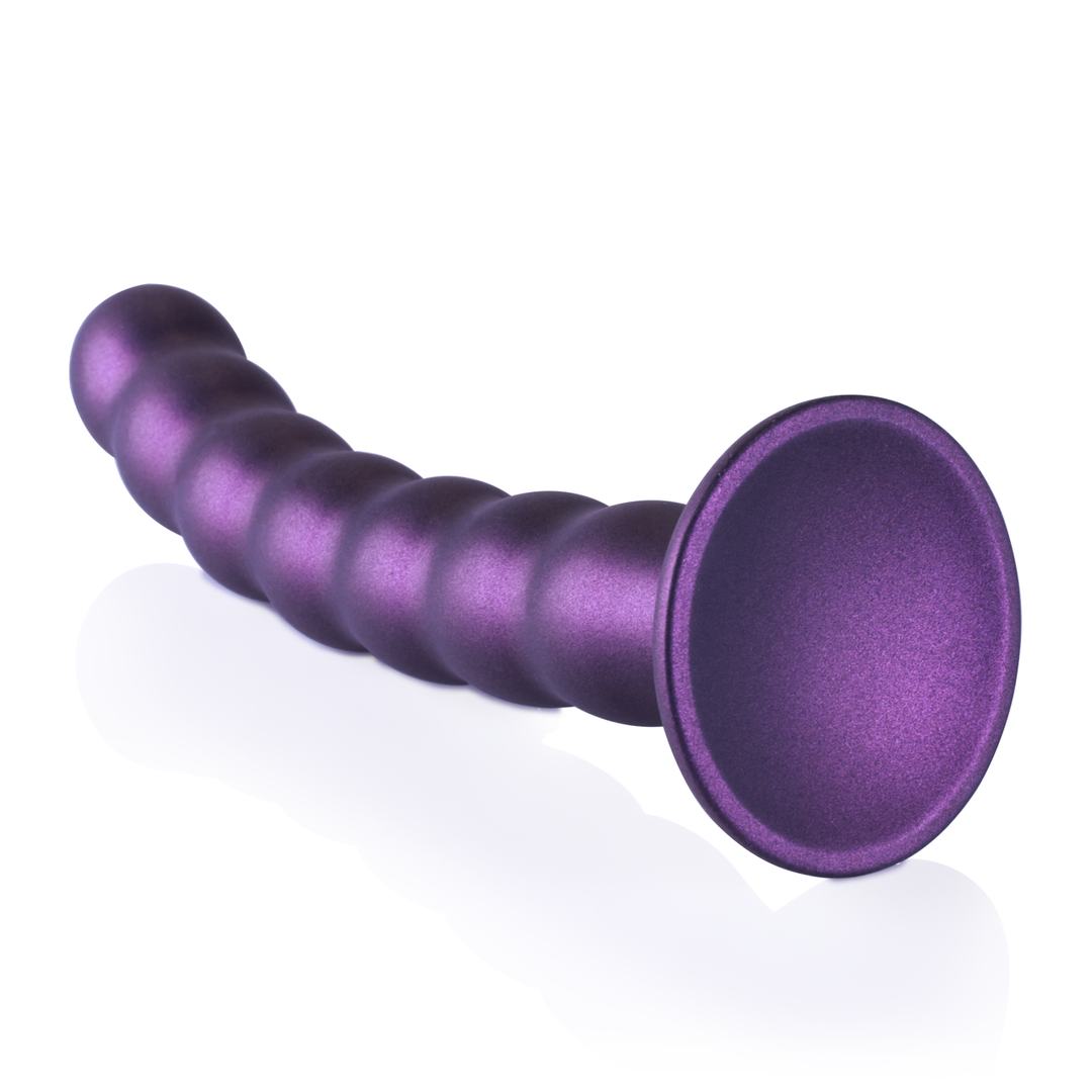 Perlen Silikon G-Punkt Dildo - 8'' / 20,5 cm - Metallisch Lila