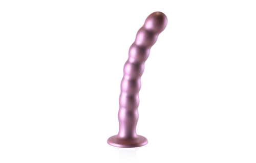 Beaded Silicone G-Spot Dildo - 8'' / 20,5 cm - Rose Gold