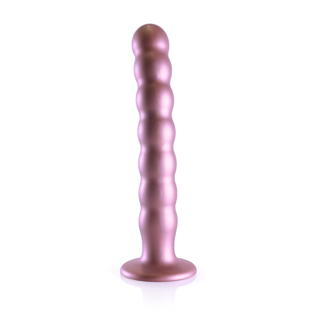 Perlen Silikon G-Punkt Dildo - 8'' / 20,5 cm - Roségold