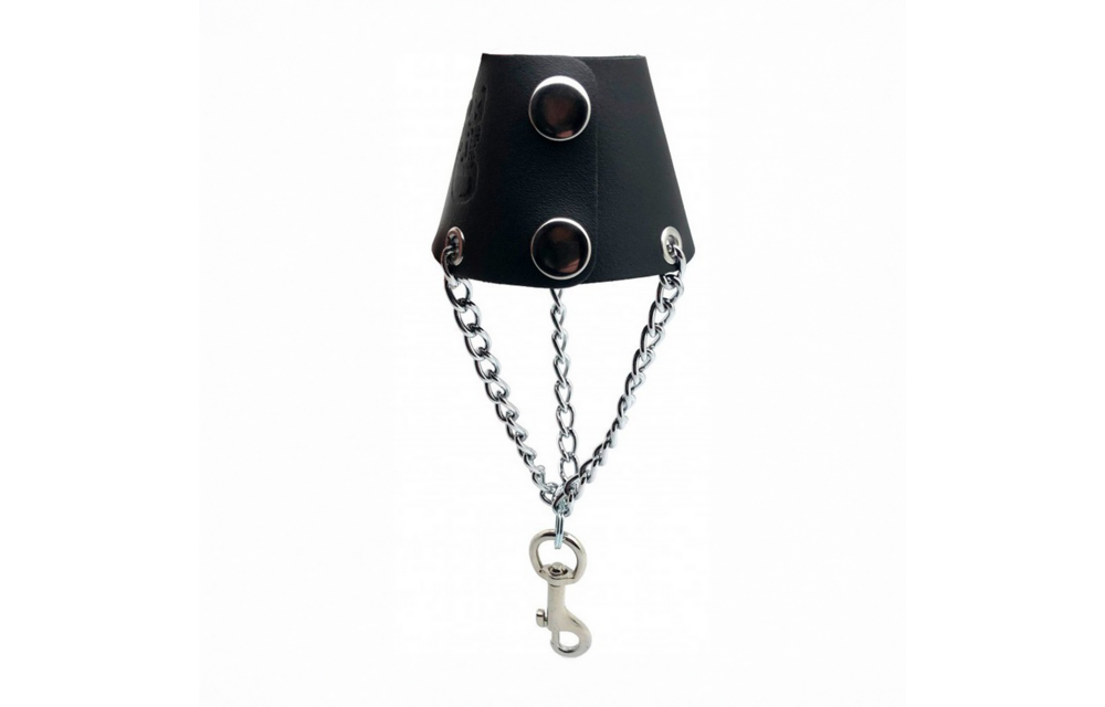 Leather Parachute with Chains and Hook - Black