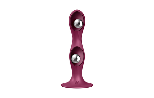 Double Ball-R 18 cm - Weighted Red Satisfyer Dildo