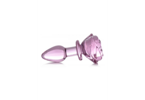 Rosa Rose Glas-Buttplug 9,6 cm – Stilvoll & sicher