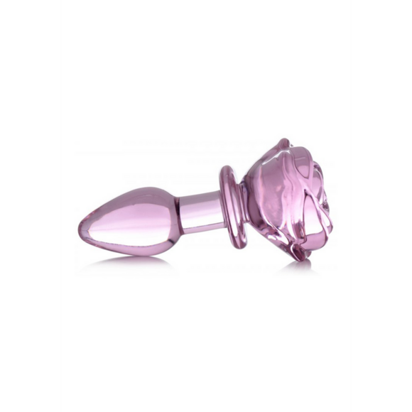 Rosa Rose Glas-Buttplug 9,6 cm – Stilvoll & sicher