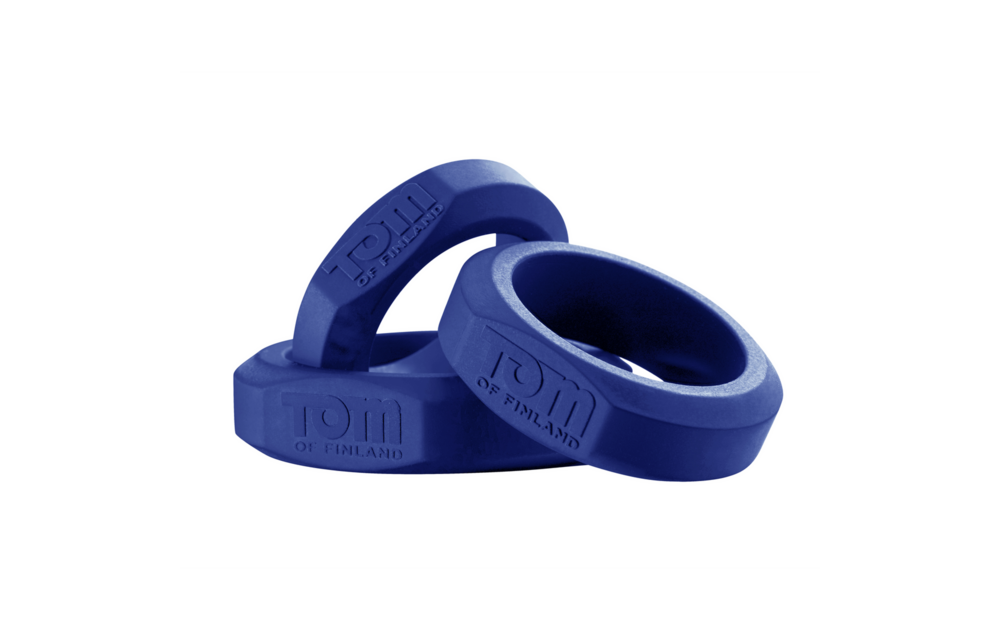 3-piece silicone cock ring set with secure padlock - XR Brands