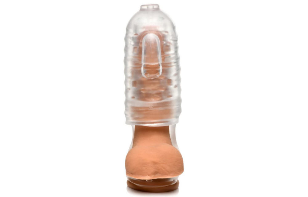 Melker TPE Masturbator Transparent mit Ball Strap | XR Brands