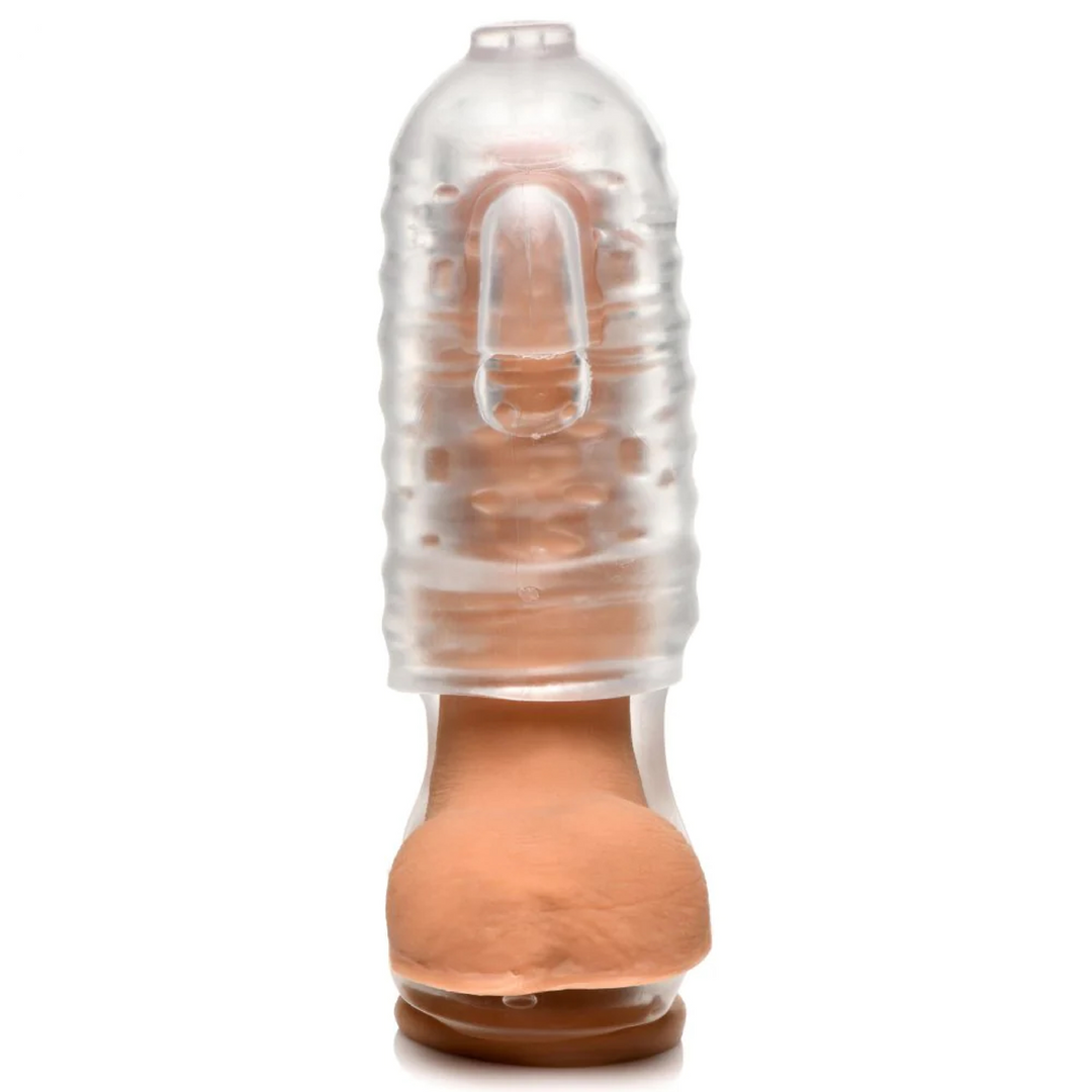 Melker TPE Masturbator Transparent with Ball Strap | XR Brands