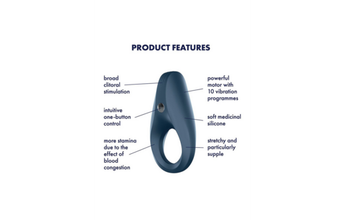 Rocket Ring Vibrerende Cockring Donkerblauw | Satisfyer Genot