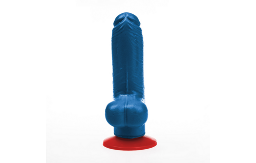 Tyr S - Realistischer Dildo mit Hoden - 10,5 cm - Blau