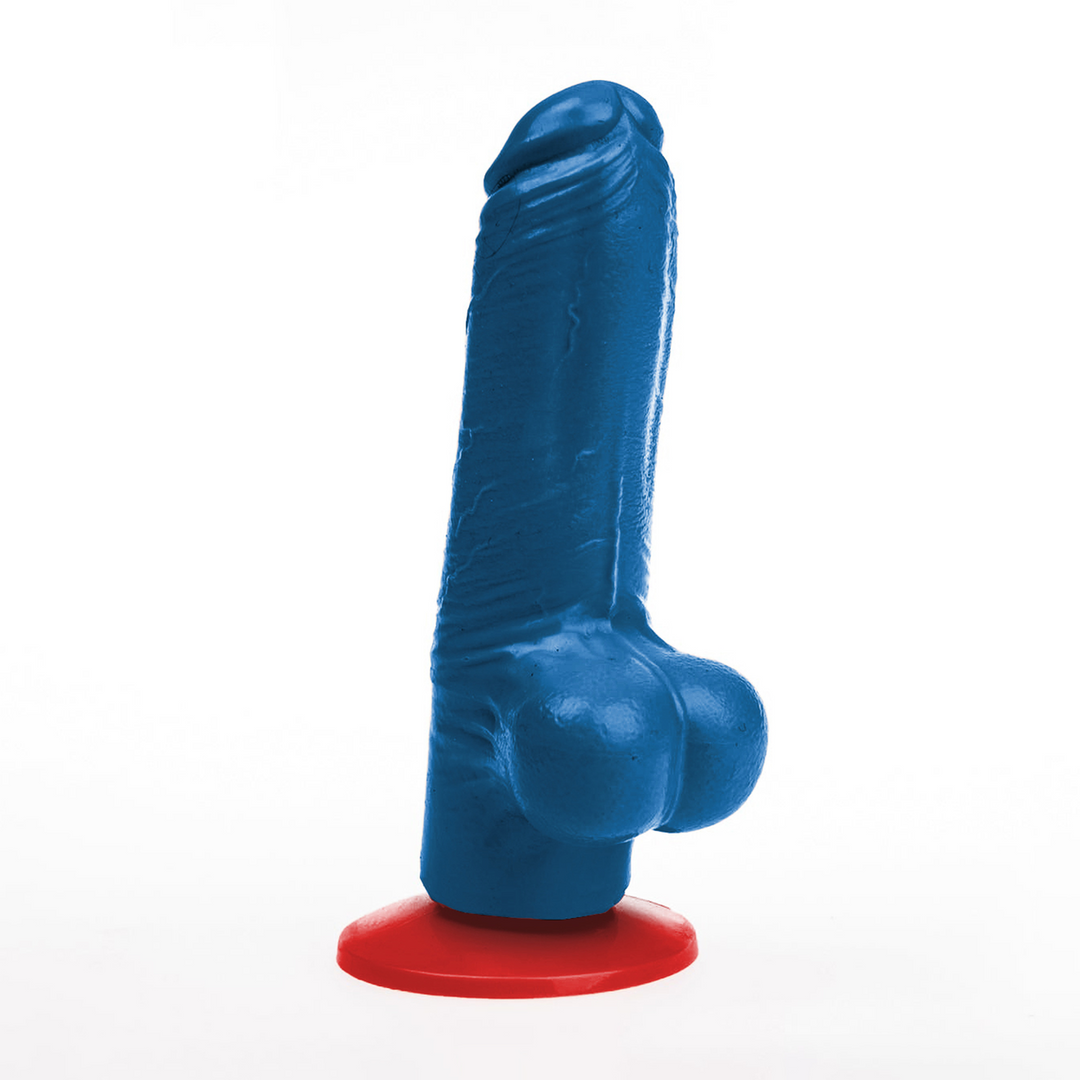 Tyr S - Realistic Dildo with Balls - 4.1 / 10,5 cm - Blue